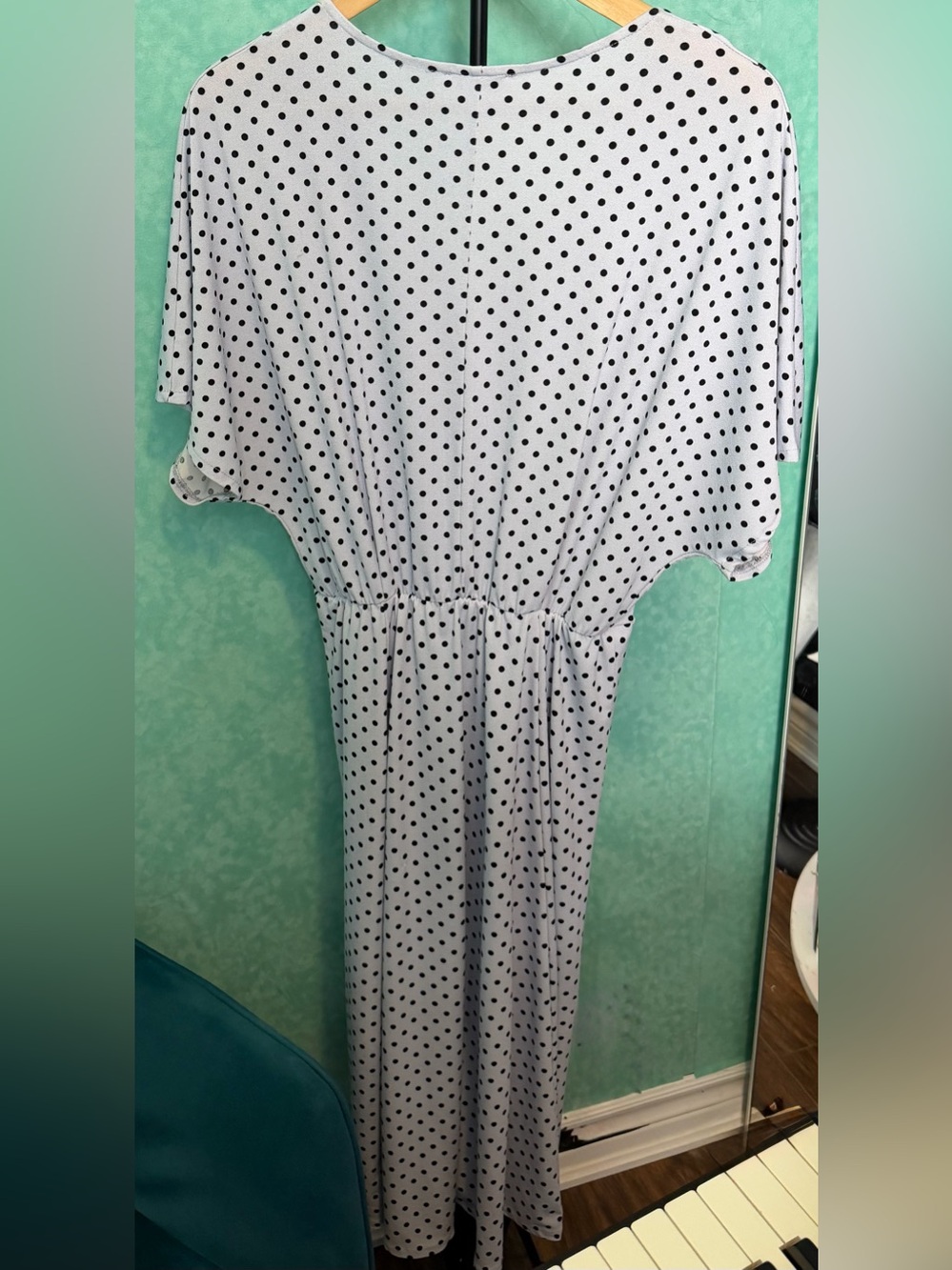 🤍🖤DEX Polka Dot Tie-Front Midi Dress in White and Black - Picture 6 of 14